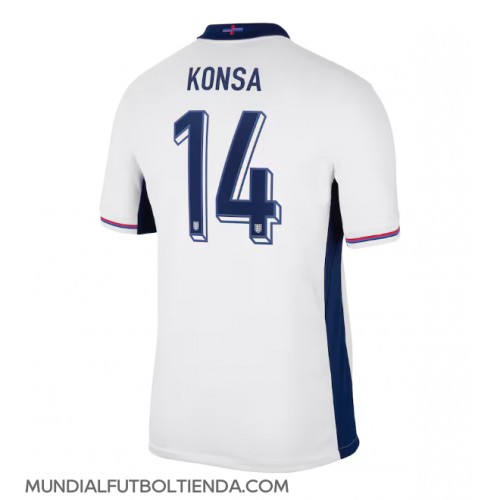 Camiseta Inglaterra Ezri Konsa #14 Primera Equipación Replica Eurocopa 2024 mangas cortas